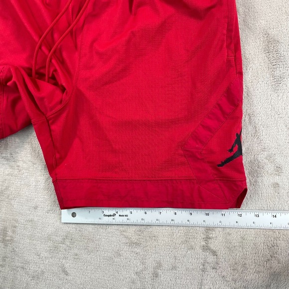 Nike JORDAN Jumpman Diamond Shorts Men Large Red Black Logo Mesh Basketball - Picture 7 of 9